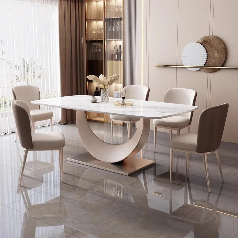 Lorenza Rectangular Marble Dining Table
